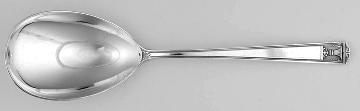 Century (Silverplate, 1923, Monograms) Solid Smooth Casserole Spoon by International Silver-1