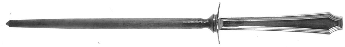 Legacy (Silverplate, 1928, Monograms) Large Roast Steel Rod Knife Sharpener by International Silver-1
