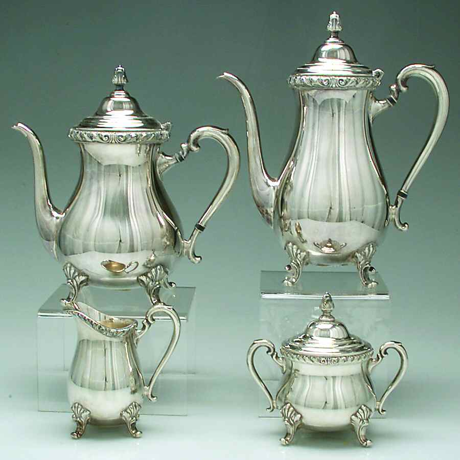 Wickford (Silverplate, Hollowware) (4 Piece) Silverplate Tea Set by International Silver-1