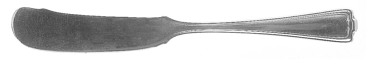 Cromwell (Silverplate, 1912, Monograms) Flat Handle Butter Spreader by International Silver-1