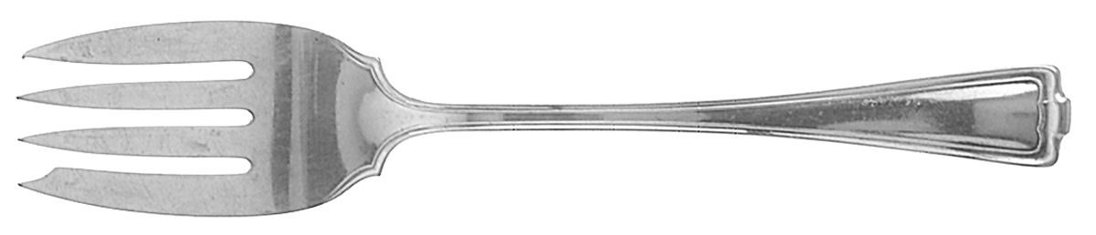 Cromwell (Silverplate, 1912, Monograms) Medium Solid Cold Meat Serving Fork by International Silver-1