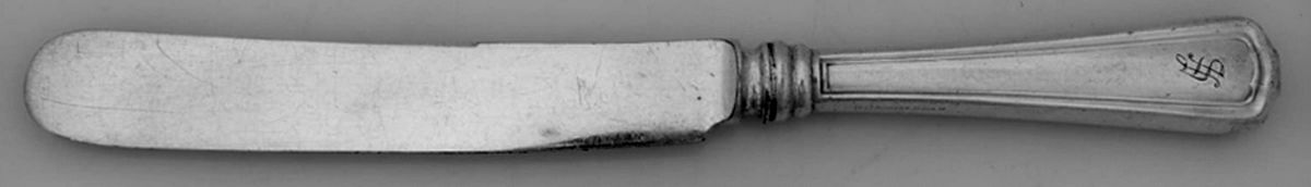 Cromwell (Silverplate, 1912, Monograms) Blunt Hollow Knife with Bolster by International Silver-1