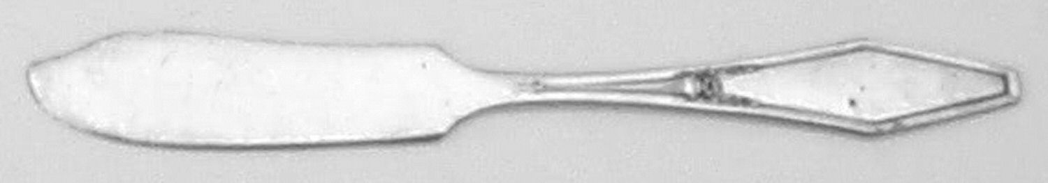 Jamestown (Silverplate, 1916, Monograms) Flat Handle Butter Spreader by International Silver-1