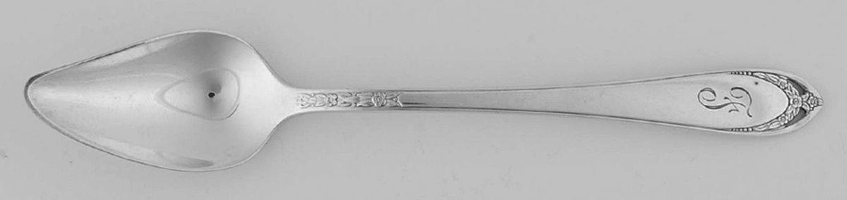 Lovelace (Silverplate, 1936, Monograms) Fruit/Orange Spoon by International Silver-1