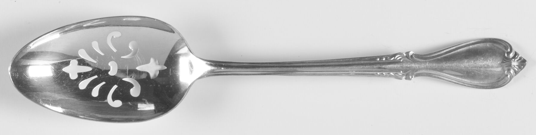 Memory (Silverplate, 1952, Monograms) Pierced Tablespoon (Serving Spoon) by International Silver-1