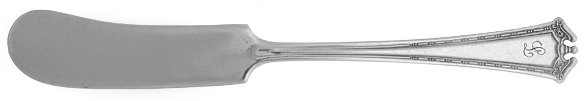 Continental (Silverplate, 1914, Monograms) Flat Handle Butter Spreader by International Silver-1