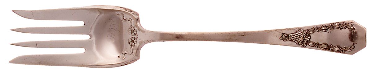 Carolina (Silverplate, 1914, Monograms) Medium Solid Cold Meat Serving Fork by International Silver-1