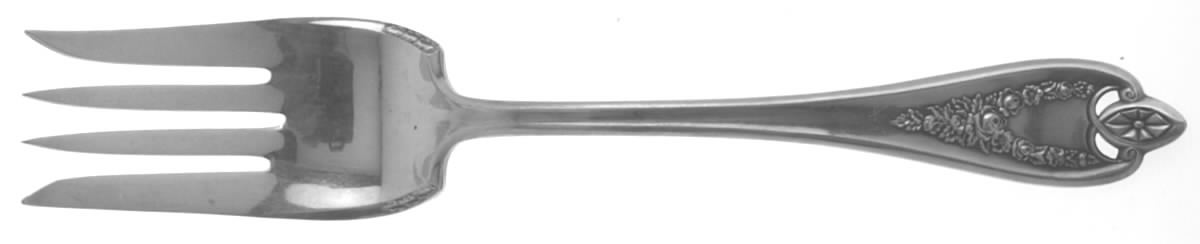 Old Colony (Silverplate, 1911, Monograms) Medium Solid Cold Meat Serving Fork by International Silver-1