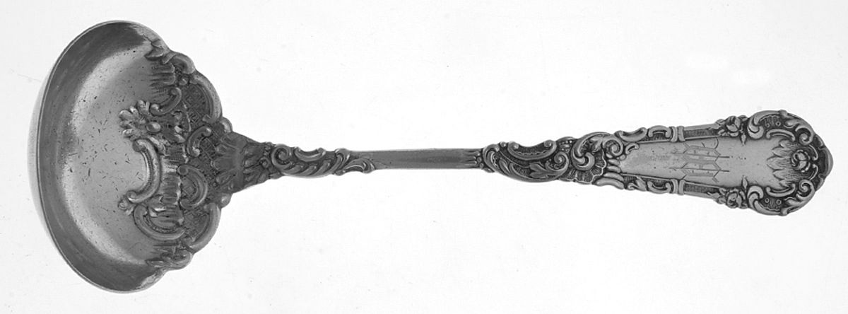 Yale I (Silverplate, 1894, Monograms) Solid Gravy Ladle by International Silver-1