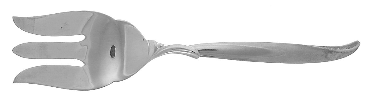 Flair (Silverplate, Gold Accent) Large Solid Cold Meat Serving Fork by International Silver-1