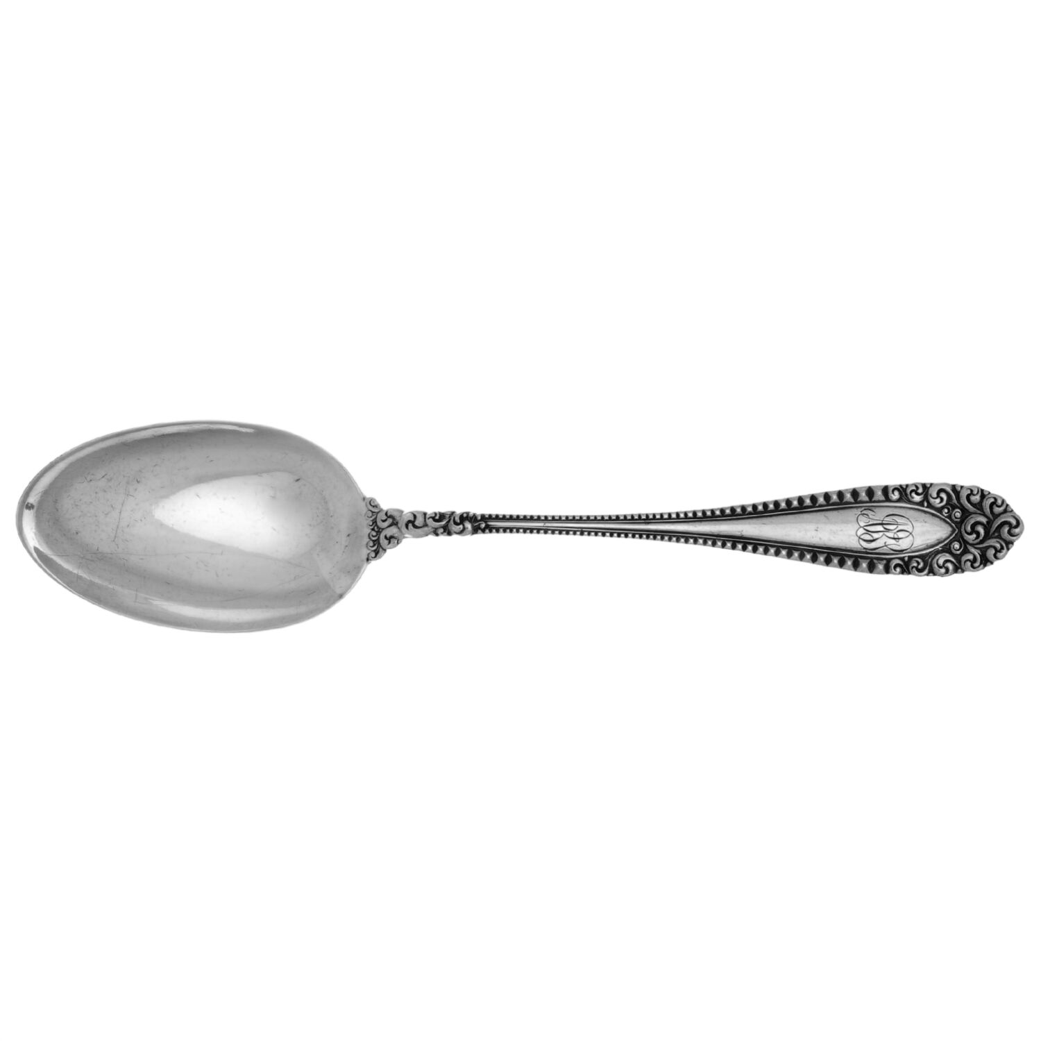 Kenilworth (Sterling, 1887, Monograms) Tablespoon (Serving Spoon) by International Silver-1