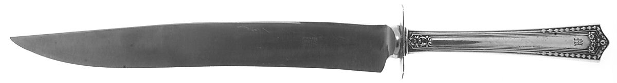 Chesterfield (Sterling, 1914) Large Carving/Roast Knife StnlBl w/Sterling Guard by International Silver-1