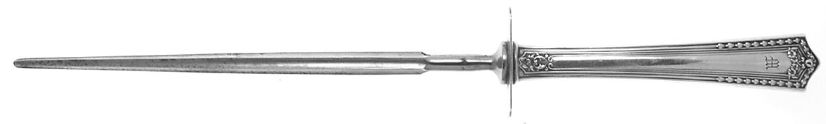 Chesterfield (Sterling, 1914) Large Knife Sharpener-Steel Rod w/Sterling Guard by International Silver-1
