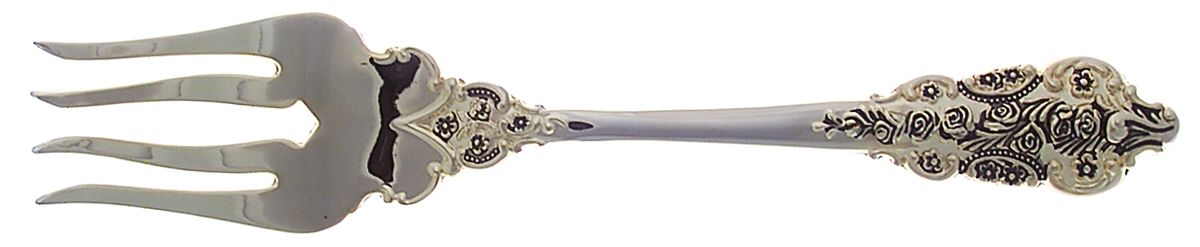 Golden Grand Antique (Gold Electroplate) Large Solid Cold Meat Serving Fork by International Silver-1