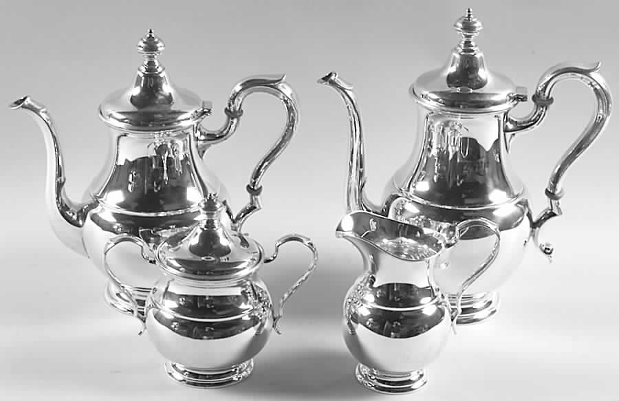 C333 (Sterling, Hollowware) 4 Piece Tea Set (SCP, STP, SCR, SSU) by International Silver-1
