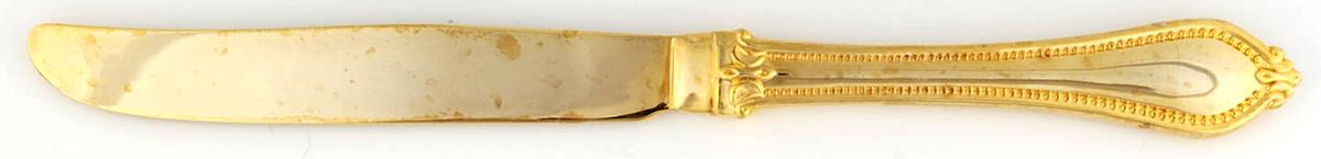 Yorkshire Bead-Gold (Gold Electroplate) Modern Solid Knife by International Silver-1