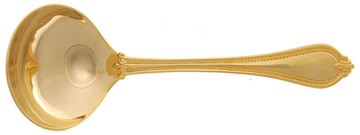 Yorkshire Bead-Gold (Gold Electroplate) Solid Gravy Ladle by International Silver-1