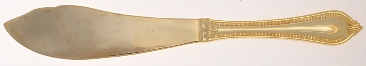 Yorkshire Bead-Gold (Gold Electroplate) Flat Handle Master Butter Knife by International Silver-1
