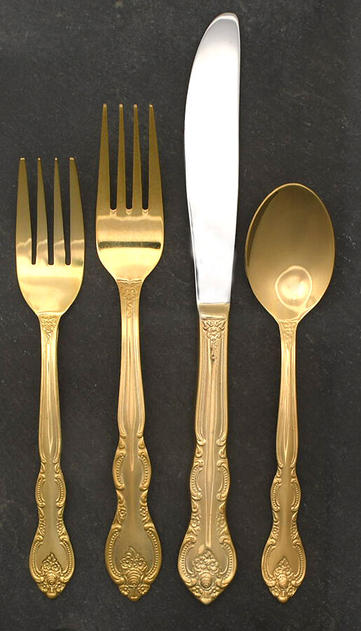 San Marcos (Gold Electroplate) 4 Piece Place Setting by International Silver-1