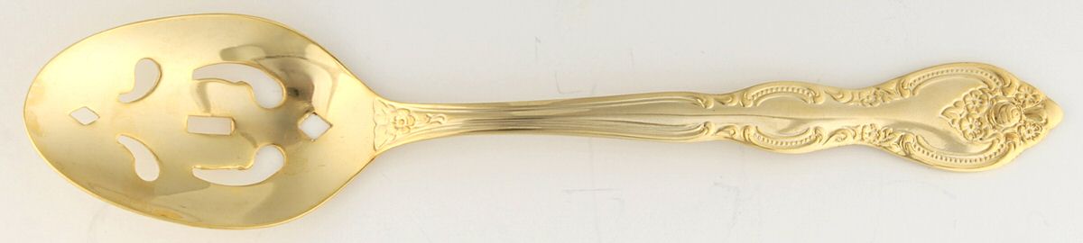 San Marcos (Gold Electroplate) Pierced Tablespoon (Serving Spoon) by International Silver-1