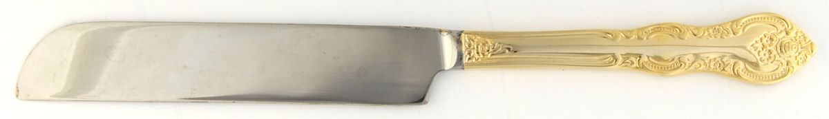 San Marcos (Gold Electroplate) Cake Knife with Stainless Blade by International Silver-1