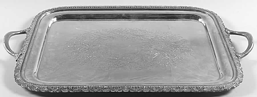 First Love (Silverplate, Hollowware) Medium Silverplate Waiter Tray by International Silver-1