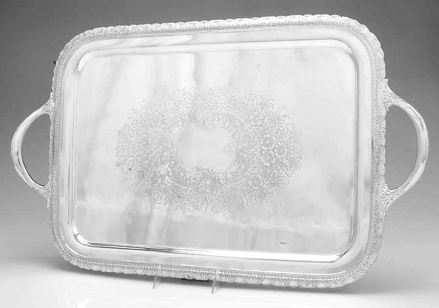 First Love (Silverplate, Hollowware) Large Silverplate Waiter Tray by International Silver-1