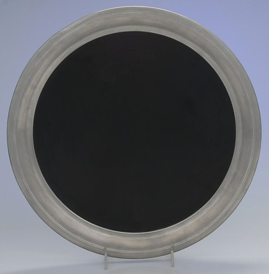 27803 (Pewter, Hollowware) 16" Round Tray with Black Lucite Cente-Complimentary by International Silver-1