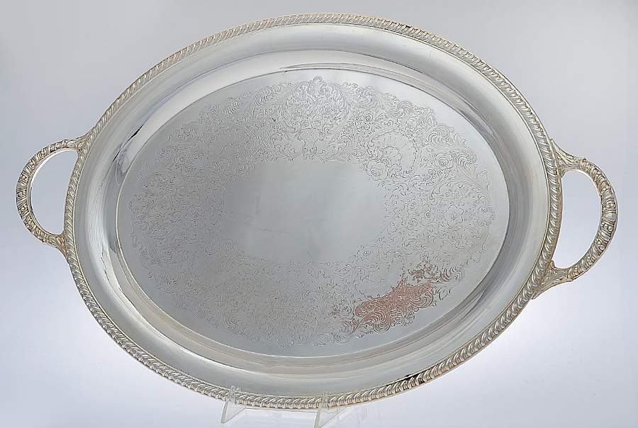 881 (Silverplate, Hollowware) Large Silverplate Waiter Tray by International Silver-1