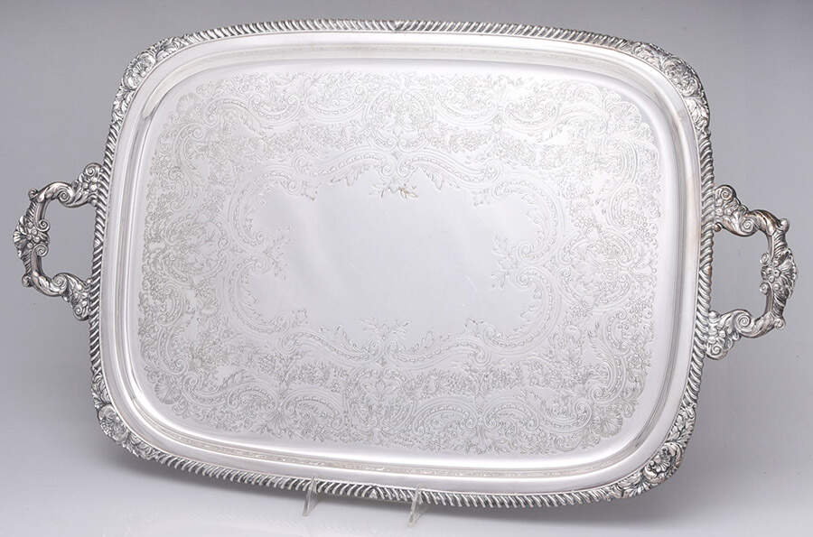 Lord Robert (Silverplate, Hollowware) Large Silverplate Waiter Tray by International Silver-1