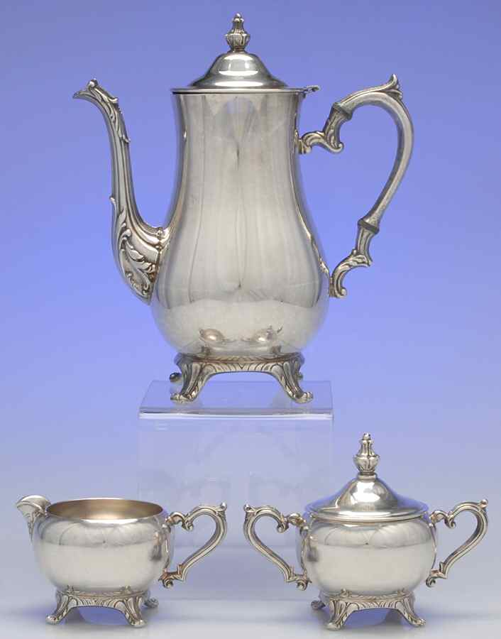 1190 (Silverplate, Hollowware) (3 Pc) Coffee Set (PCP,PCR,PSU) by International Silver-1