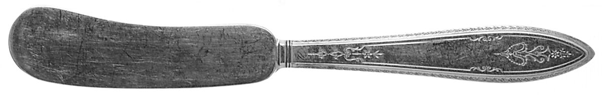 Argosy (Silverplate, 1926, Monograms) Flat Handle Butter Spreader by International Silver-1