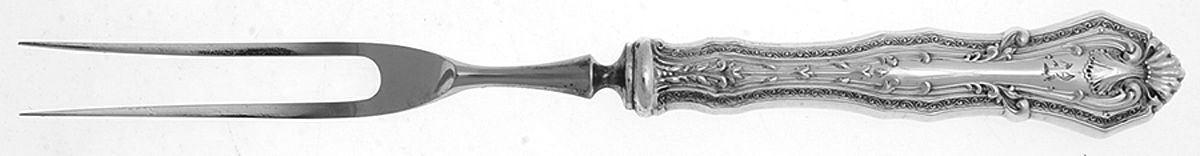 Duchesse (Sterling, 1907) Small Steak Carving Fork with Stainless Prongs by International Silver-1