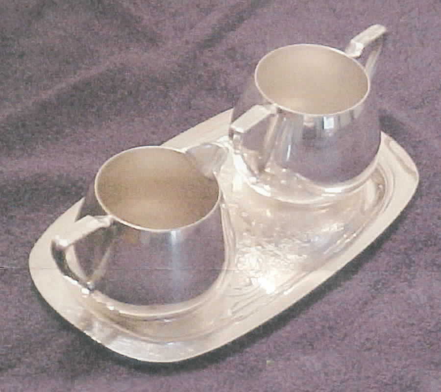 733 (Silverplate, Hollowware) Plated Mini Creamer and Open Sugar by International Silver-1