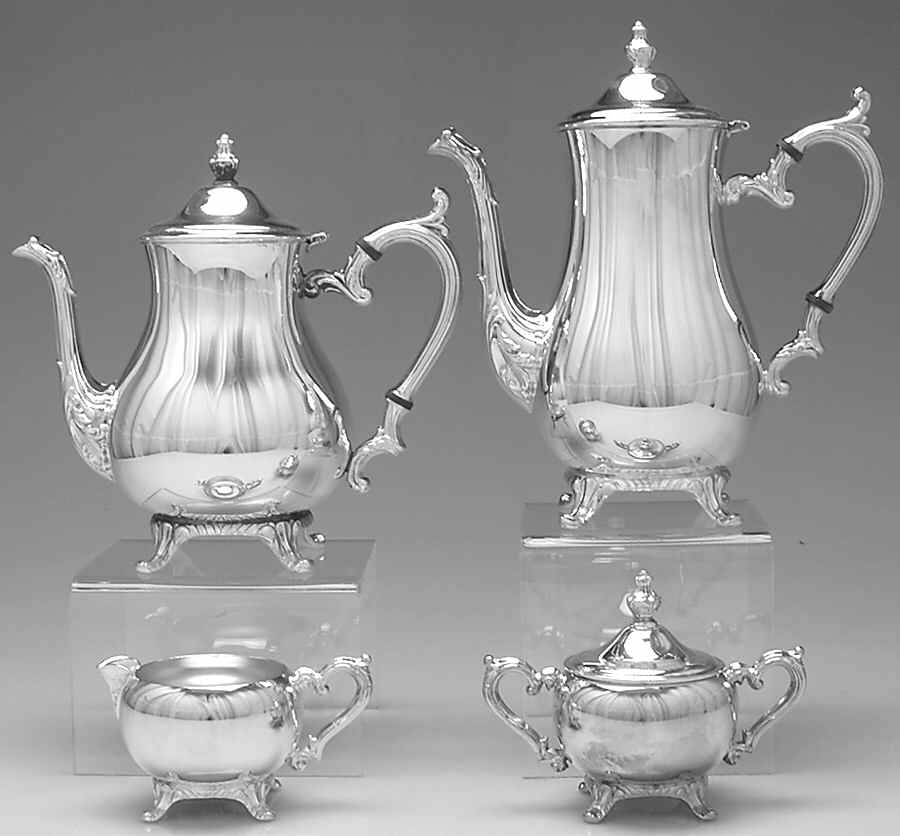 800 (Silverplate, Hollowware) (4 Piece) Silverplate Tea Set by International Silver-1