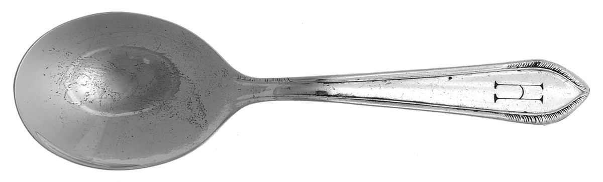 Georgic (Silverplate, 1938, Monograms) Straight Handle Baby Spoon by International Silver-1