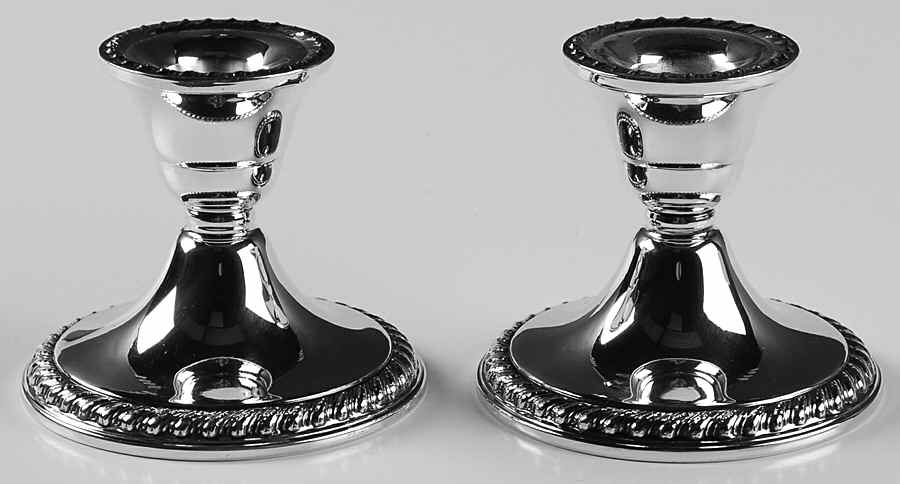 1901 (Sterling, Hollowware) Pair of Weighted Candleholders by International Silver-1