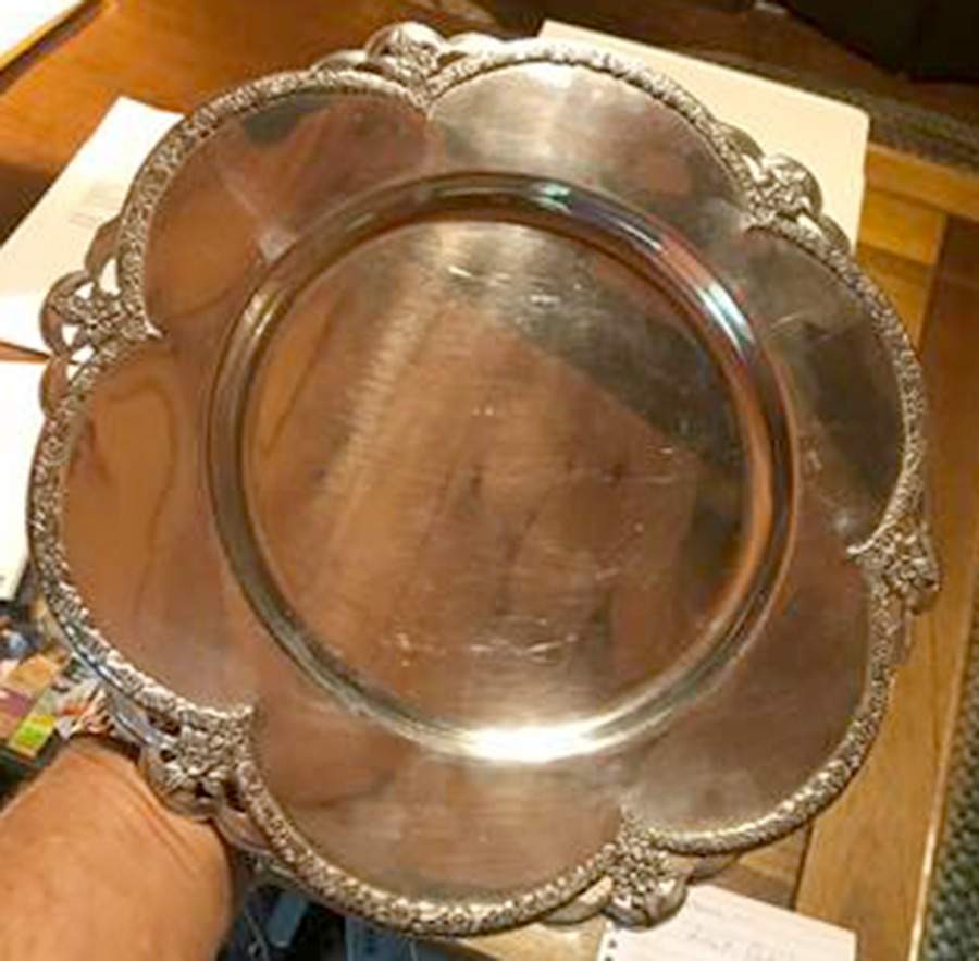 Orange Blossom (Silverplate, 1910, Hollowware) 13" Charger/Service Plate by International Silver-1