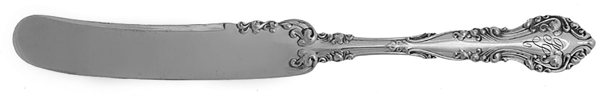 New Century (Silverplate, 1898, Monograms) Flat Handle Master Butter Knife by International Silver-1