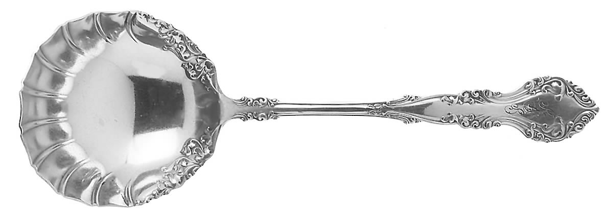 New Century (Silverplate, 1898, Monograms) Solid Shell Casserole Spoon by International Silver-1