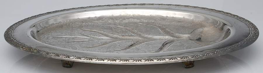 713 (Silverplate, Hollowware) Small Plated Footed Platter with Well by International Silver-1