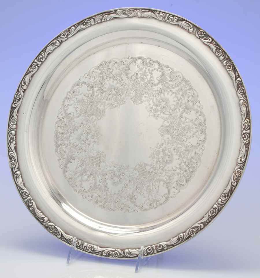 571 (Silverplate, Hollowware) Round Silverplate Tray by International Silver-1