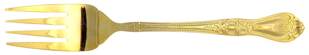 Summer Rose (Gold Electroplate) Individual Salad Fork by International Silver-1