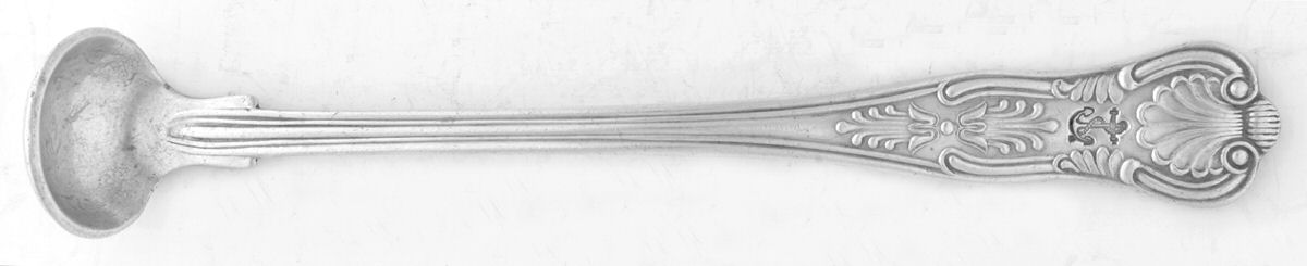 Naval (Silverplate, Kings Design) Mustard Spoon by International Silver-1