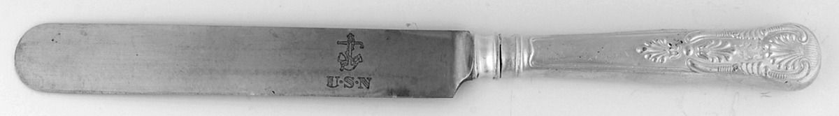 Naval (Silverplate, Kings Design) Blunt Hollow Knife with Bolster by International Silver-1