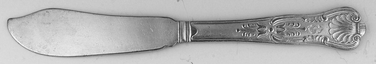 Naval (Silverplate, Kings Design) Flat Handle Master Butter Knife by International Silver-1