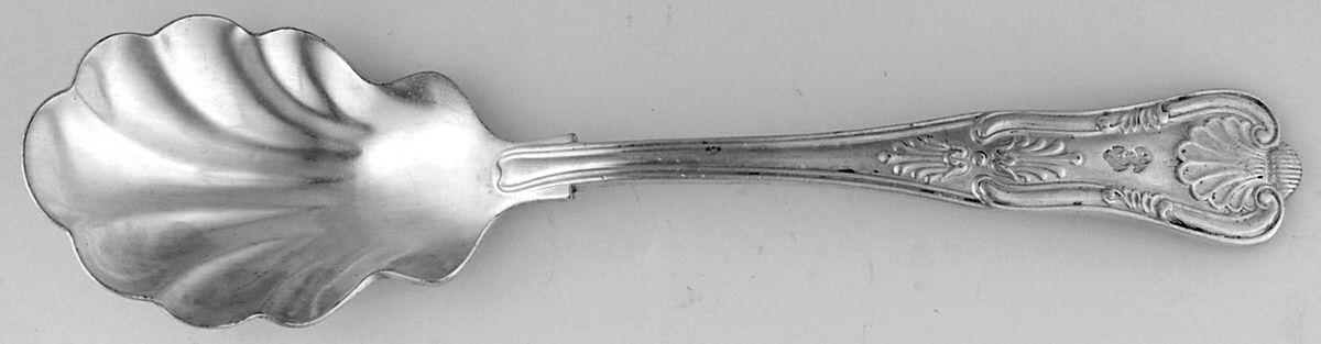 Naval (Silverplate, Kings Design) Sugar Shell Spoon by International Silver-1