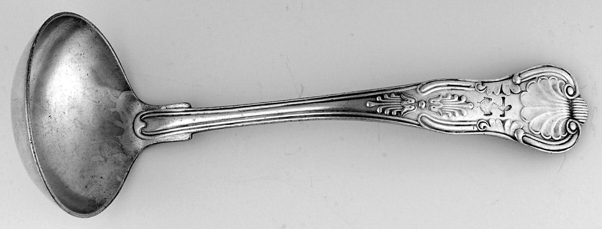 Naval (Silverplate, Kings Design) Solid Gravy Ladle by International Silver-1