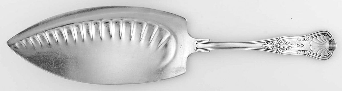 Naval (Silverplate, Kings Design) Large Solid Fish Serving Knife by International Silver-1