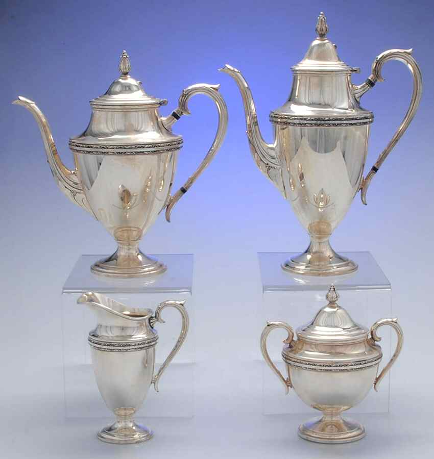 Exquisite (Silverplate, Hollowware) (4 Piece) Silverplate Tea Set by International Silver-1